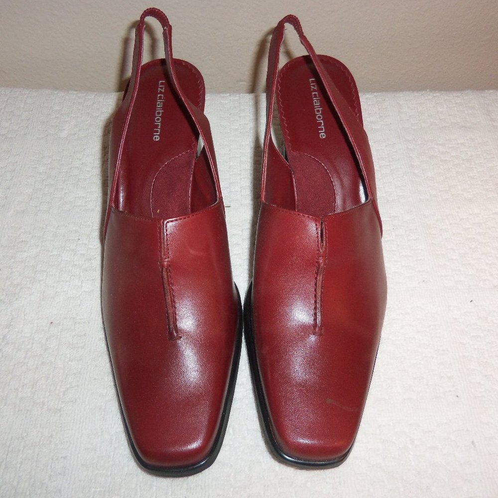 Burgundy Open Back Liz Claiborne Woman Shoe